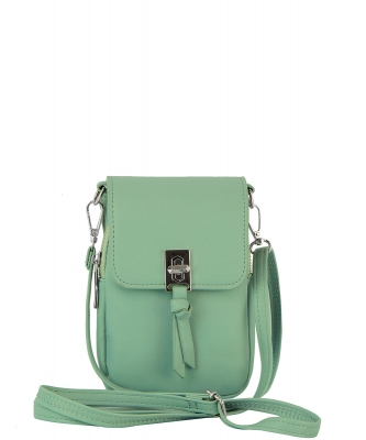 Twist Lock Flap Crossbody Cell Phone Purse GL-0150-M EMERALD